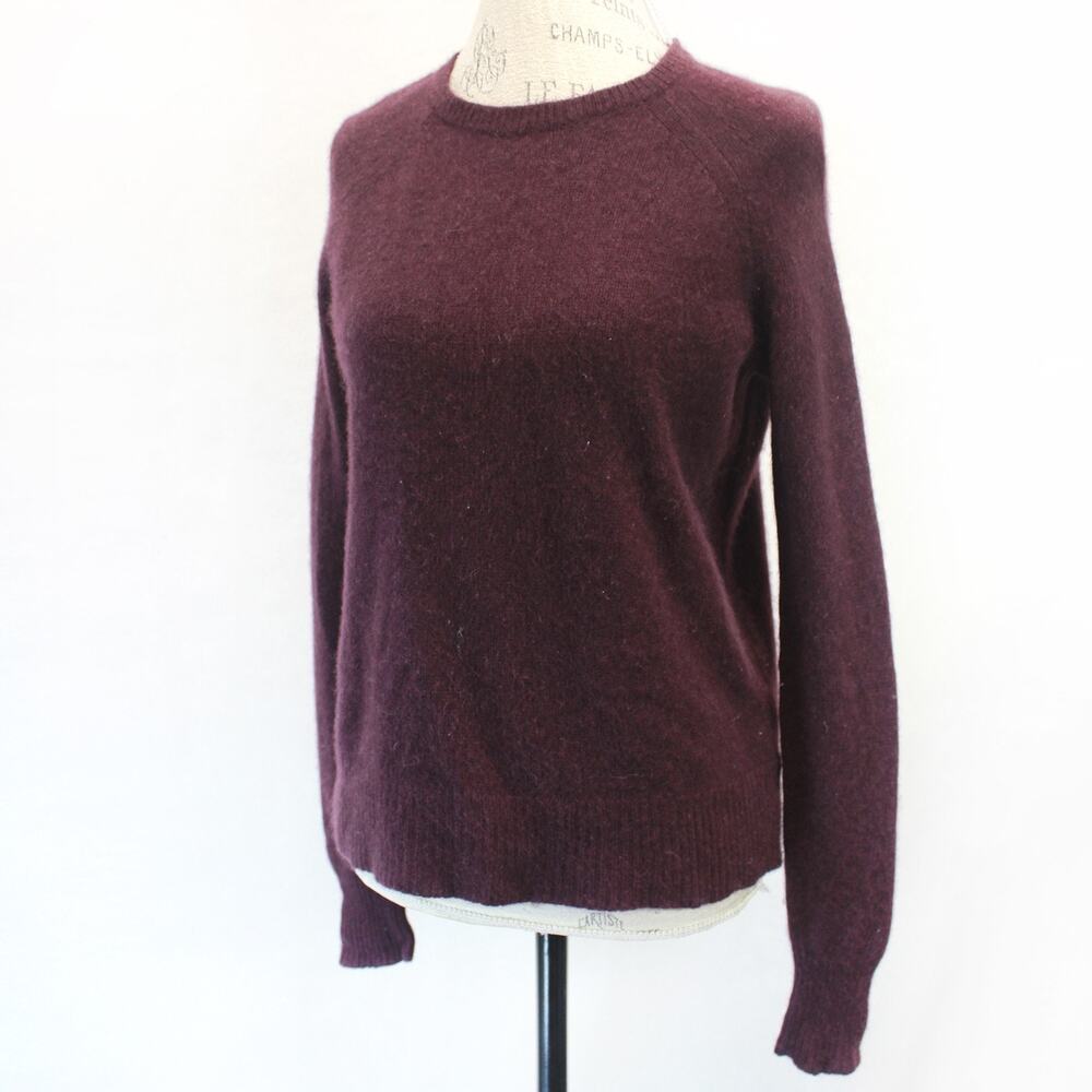 360 Sweater 100% Cashmere Knit Purple Pullover Sweater Cozy Minimalist Small